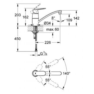 Grohe Eurosmart Cosmo Plautuvės maišytuvas 1