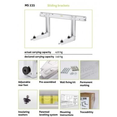 Horizontalaus profilio laikiklis (iki 140kg, 800x465x375mm) 1