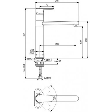 Ideal Standard Cerafine O plautuvės maišytuvas, matinė juoda 1