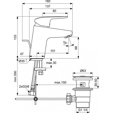 Ideal Standard CERAFLEX praustuvo maišytuvas 1