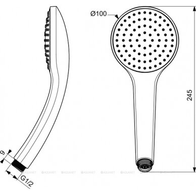 Ideal Standard dušo galva Idealrain Soft, juoda matinė 1