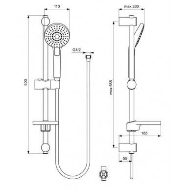 Ideal Standard dušo komplektas Idealrain Evo Round 1