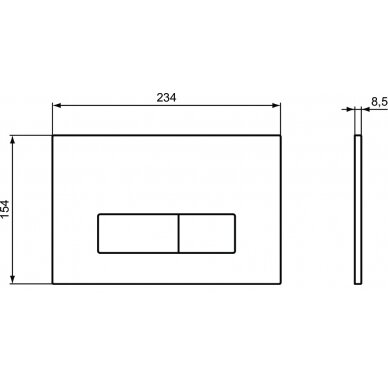 Ideal Standard Oleas M2 nuleidimo mygtukas, matinis juodas 1