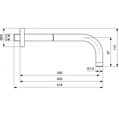 Ideal Standard sieninis dušo laikiklis 40 cm, juodos matinės spalvos 1