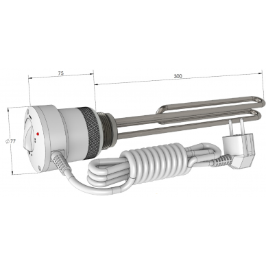 Kaitinimo elementas Elektromet EJK mini (1,5 kw), sriegis 1 1/2" 2