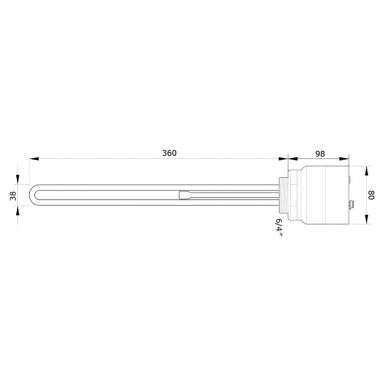 Kaitinimo elementas Gwarant 1,5 kW (vienfazis), sriegis 1 1/2" iki 70C 1