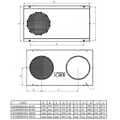 Lauko grotelės COMBI GRID d125 mm, baltos sp. 1