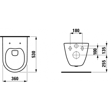 Pakabinamas unitazas Pro Rimless PACK su SLIM Softclose dangčiu (898966) be nuplovimo lanko (360x530x430 mm), baltas 2