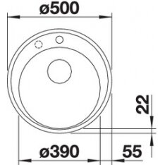 Plautuvė BLANCORIONA 45, 500 mm, antracitas 1