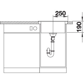 Plautuvė BLANCORIONA 45, 500 mm, aliuminio metalinė spalva 3