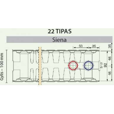 Plieninis radiatorius Galant UNI 22UNI-2-1200, universalus prijungimas 1