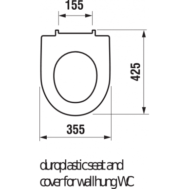 Sėdynė su dangčiu LYRAplus, kietas antibakterinis plastikas, SLOWCLOSE, plastikiniai lankstai 1