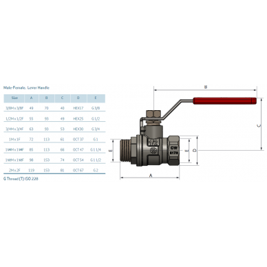 SENA ventilis 1/2" v/i ilga rankena (150603) 1