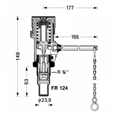 Traukos reguliatorius TRV Honeywell FR 124-3/4AM 1