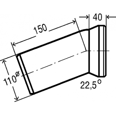 Viega WC pajungimo alkūnė 22,5*, 110 mm 1