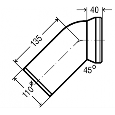 Viega WC pajungimo alkūnė 45*, 100 mm 1
